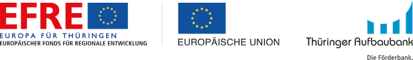 Gefördert durch EFRE Europäischer Fonds für Regionale Entwicklung, Europäische Union, Thüringer Aufbaubank